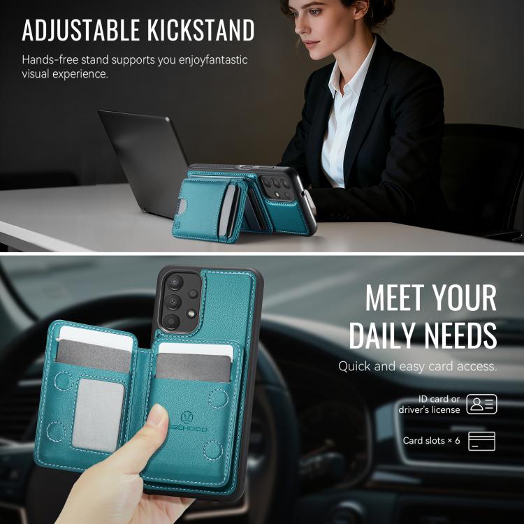 For Samsung Galaxy A13 5G / 4G / A04s JEEHOOD J10 Flip Card Bag MagSafe Split RFID Leather Phone Case