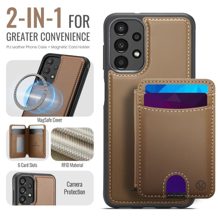 For Samsung Galaxy A13 5G / 4G / A04s JEEHOOD J10 Flip Card Bag MagSafe Split RFID Leather Phone Case