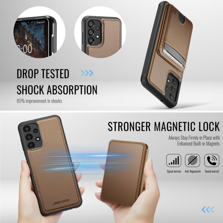 For Samsung Galaxy A13 5G / 4G / A04s JEEHOOD J10 Flip Card Bag MagSafe Split RFID Leather Phone Case