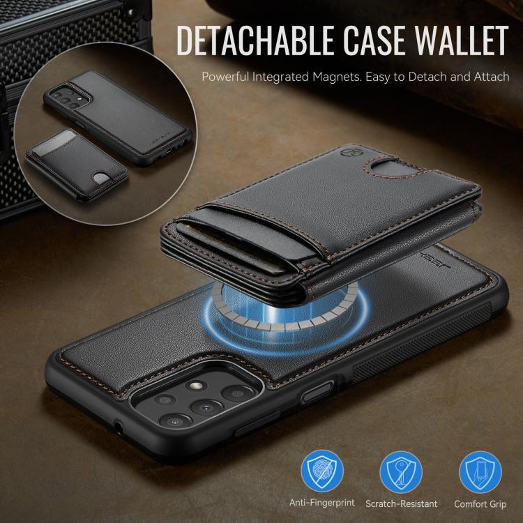 For Samsung Galaxy A13 5G / 4G / A04s JEEHOOD J10 Flip Card Bag MagSafe Split RFID Leather Phone Case