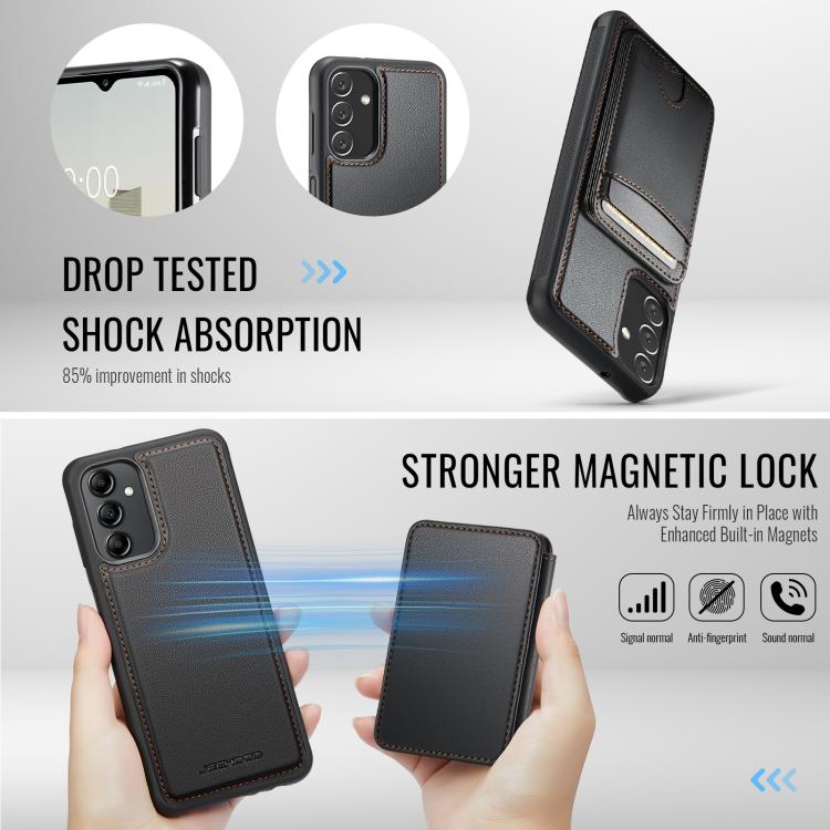 For Samsung Galaxy A24 4G JEEHOOD J10 Flip Card Bag MagSafe Split RFID Leather Phone Case