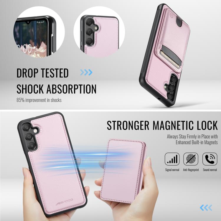 For Samsung Galaxy A15 5G / 4G JEEHOOD J10 Flip Card Bag MagSafe Split RFID Leather Phone Case