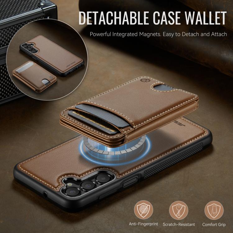 For Samsung Galaxy A15 5G / 4G JEEHOOD J10 Flip Card Bag MagSafe Split RFID Leather Phone Case