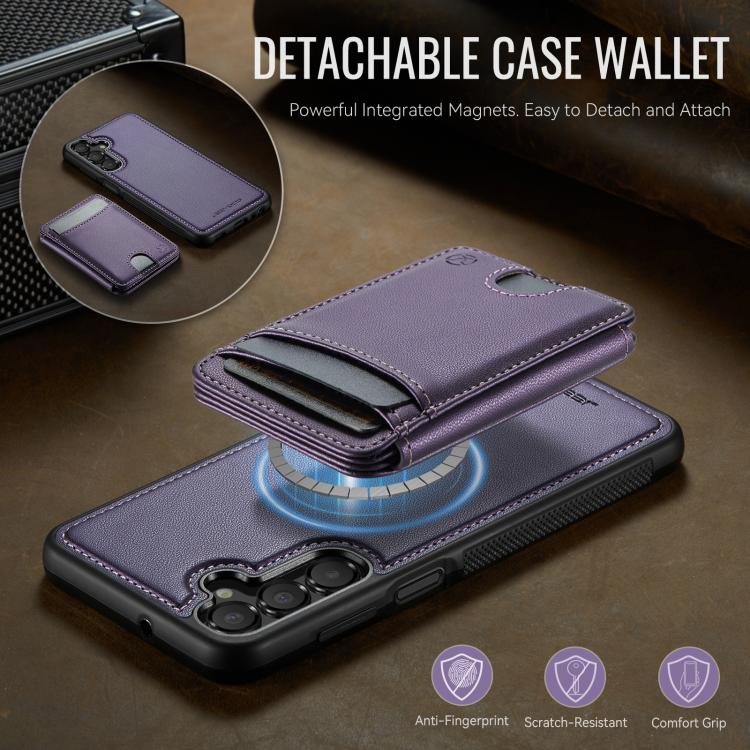 For Samsung Galaxy A25 5G / 4G JEEHOOD J10 Flip Card Bag MagSafe Split RFID Leather Phone Case