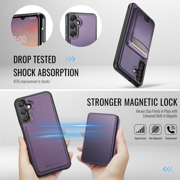 For Samsung Galaxy A25 5G / 4G JEEHOOD J10 Flip Card Bag MagSafe Split RFID Leather Phone Case