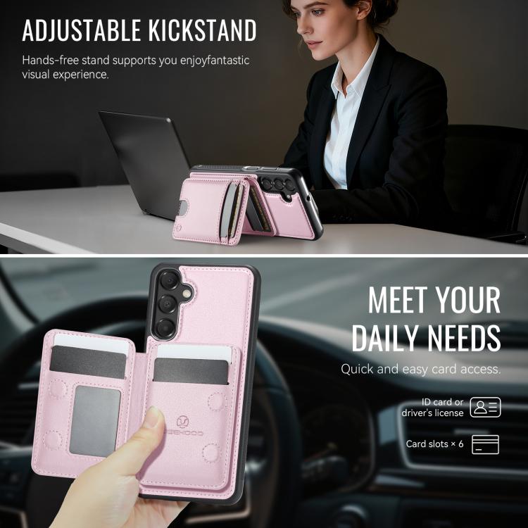 For Samsung Galaxy A25 5G / 4G JEEHOOD J10 Flip Card Bag MagSafe Split RFID Leather Phone Case