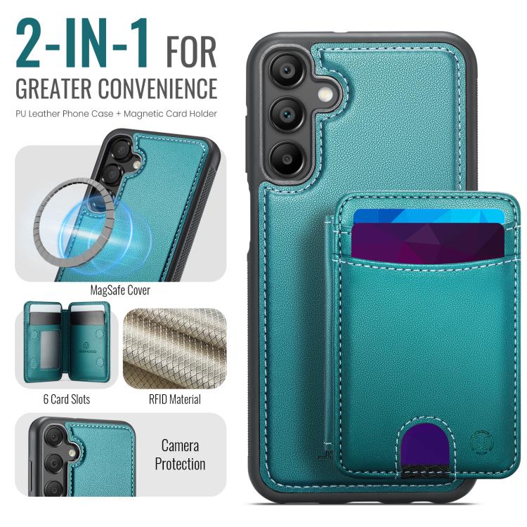 For Samsung Galaxy A25 5G / 4G JEEHOOD J10 Flip Card Bag MagSafe Split RFID Leather Phone Case