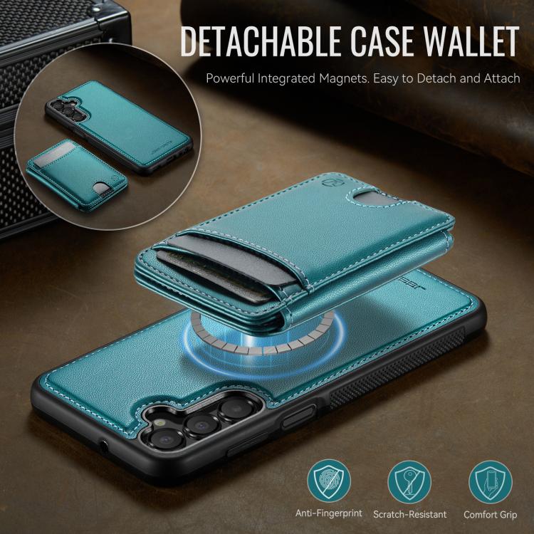 For Samsung Galaxy A25 5G / 4G JEEHOOD J10 Flip Card Bag MagSafe Split RFID Leather Phone Case