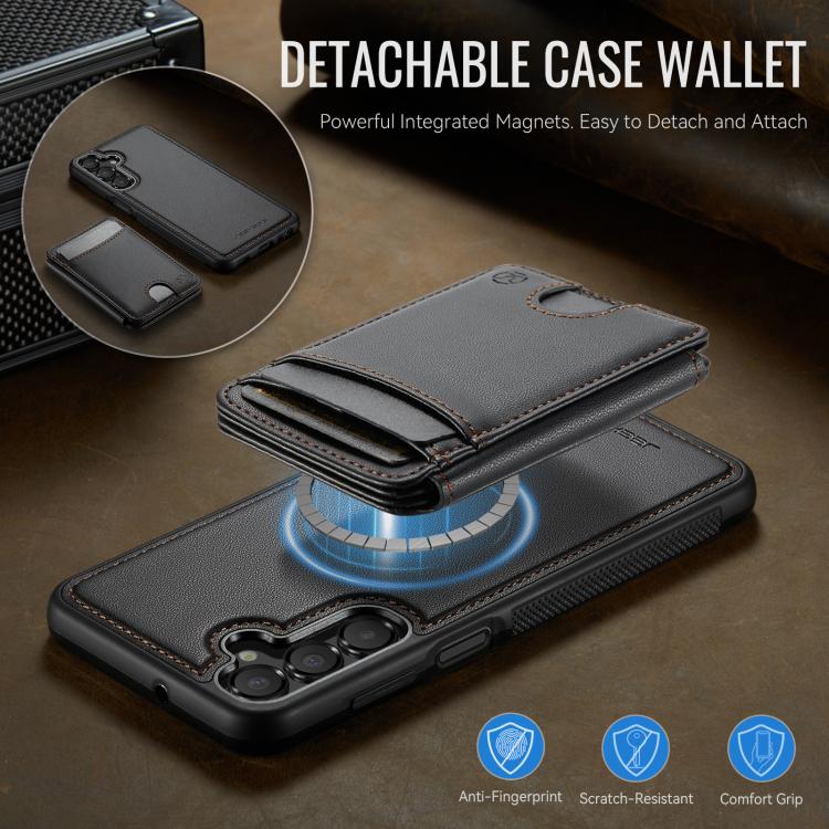 For Samsung Galaxy A25 5G / 4G JEEHOOD J10 Flip Card Bag MagSafe Split RFID Leather Phone Case