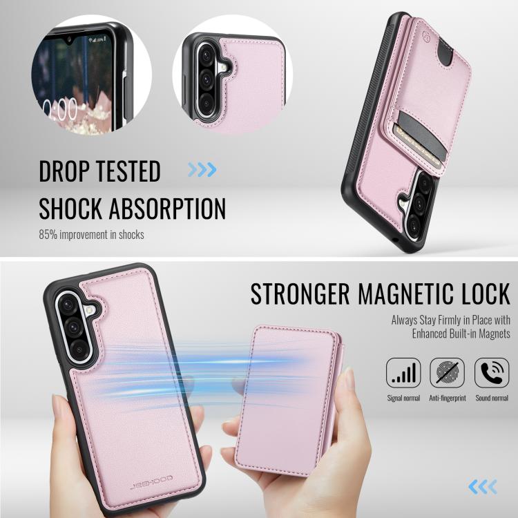 For Samsung Galaxy A26 5G JEEHOOD J10 Flip Card Bag MagSafe Split RFID Leather Phone Case