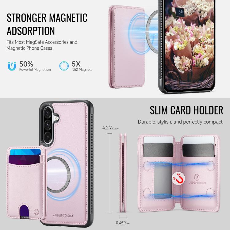 For Samsung Galaxy A26 5G JEEHOOD J10 Flip Card Bag MagSafe Split RFID Leather Phone Case