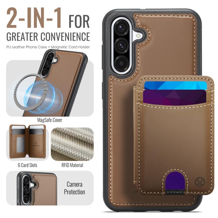 For Samsung Galaxy A26 5G JEEHOOD J10 Flip Card Bag MagSafe Split RFID Leather Phone Case