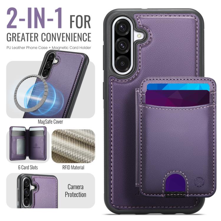 For Samsung Galaxy A36 5G JEEHOOD J10 Flip Card Bag MagSafe Split RFID Leather Phone Case