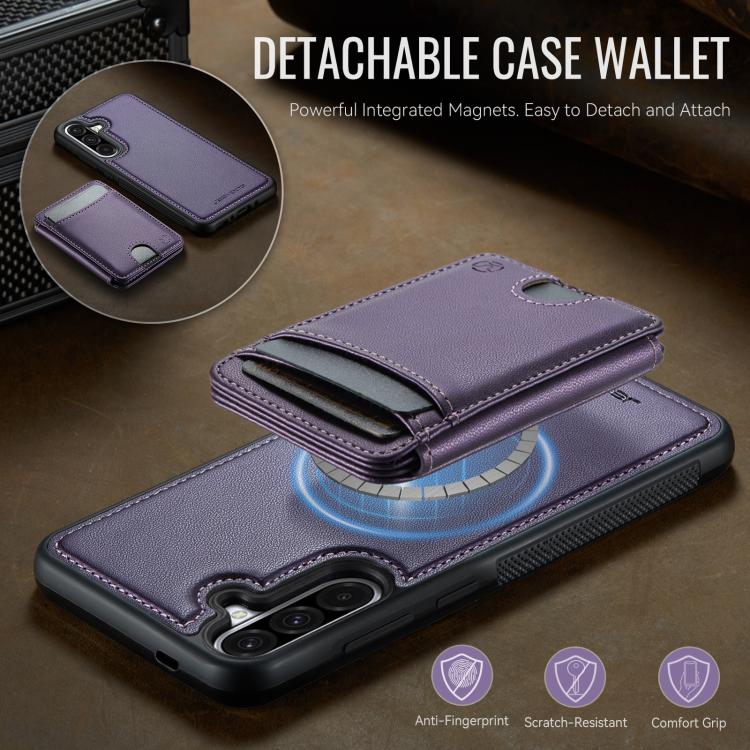 For Samsung Galaxy A36 5G JEEHOOD J10 Flip Card Bag MagSafe Split RFID Leather Phone Case