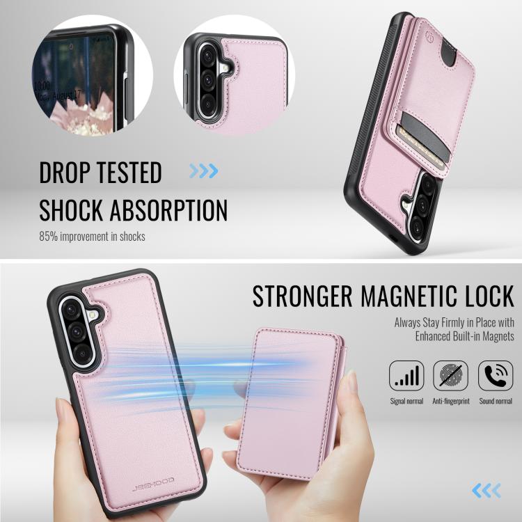 For Samsung Galaxy A36 5G JEEHOOD J10 Flip Card Bag MagSafe Split RFID Leather Phone Case