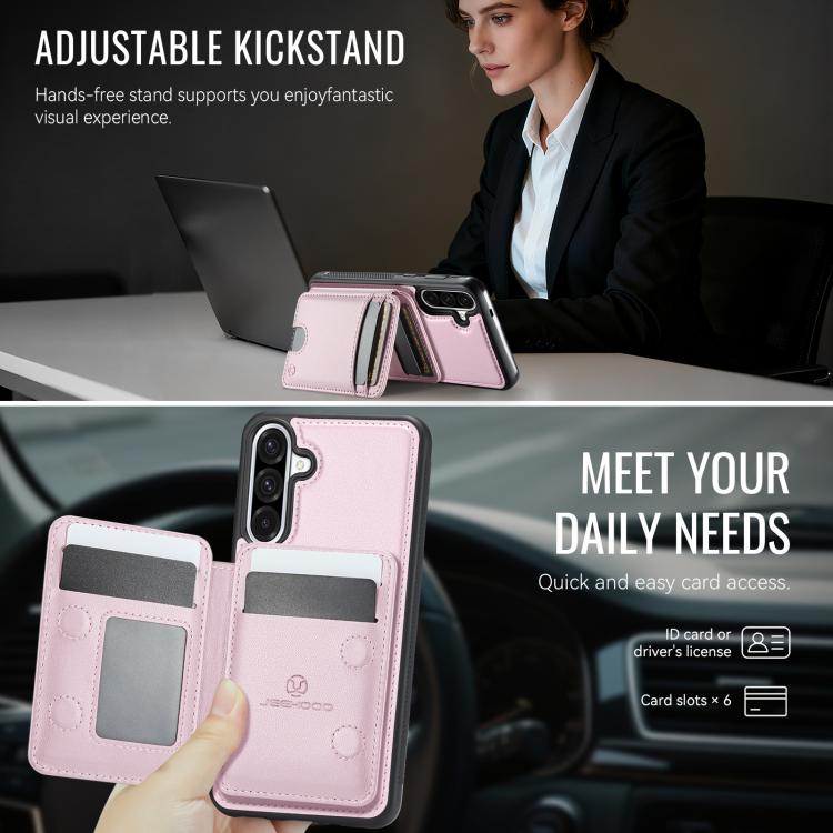 For Samsung Galaxy A36 5G JEEHOOD J10 Flip Card Bag MagSafe Split RFID Leather Phone Case