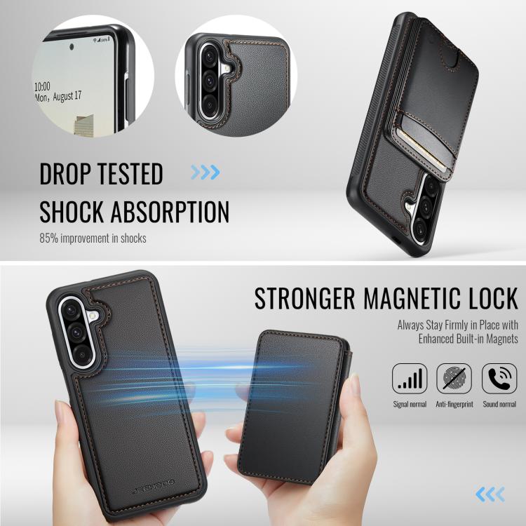 For Samsung Galaxy A36 5G JEEHOOD J10 Flip Card Bag MagSafe Split RFID Leather Phone Case