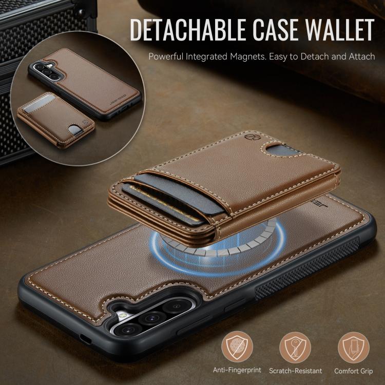 For Samsung Galaxy A56 5G JEEHOOD J10 Flip Card Bag MagSafe Split RFID Leather Phone Case