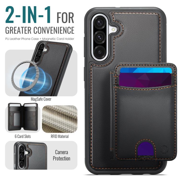 For Samsung Galaxy A56 5G JEEHOOD J10 Flip Card Bag MagSafe Split RFID Leather Phone Case