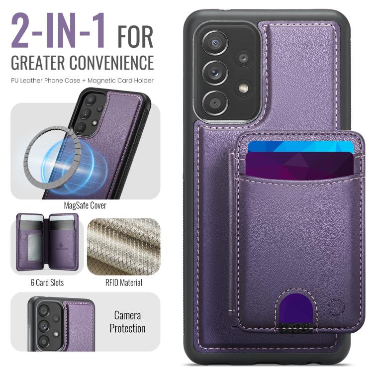 For Samsung Galaxy A52 5G / 4G / A52s 5G JEEHOOD J10 Flip Card Bag MagSafe Split RFID Leather Phone Case