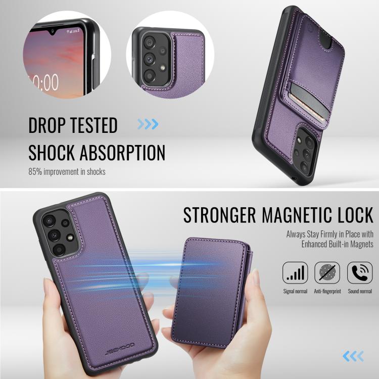 For Samsung Galaxy A52 5G / 4G / A52s 5G JEEHOOD J10 Flip Card Bag MagSafe Split RFID Leather Phone Case