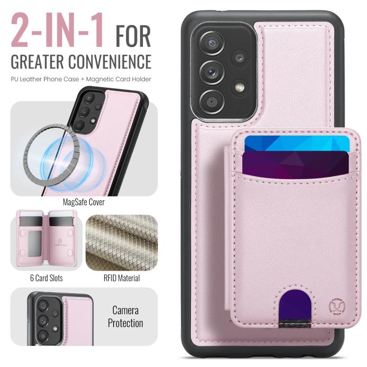 For Samsung Galaxy A52 5G / 4G / A52s 5G JEEHOOD J10 Flip Card Bag MagSafe Split RFID Leather Phone Case