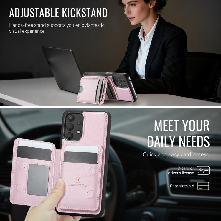 For Samsung Galaxy A52 5G / 4G / A52s 5G JEEHOOD J10 Flip Card Bag MagSafe Split RFID Leather Phone Case