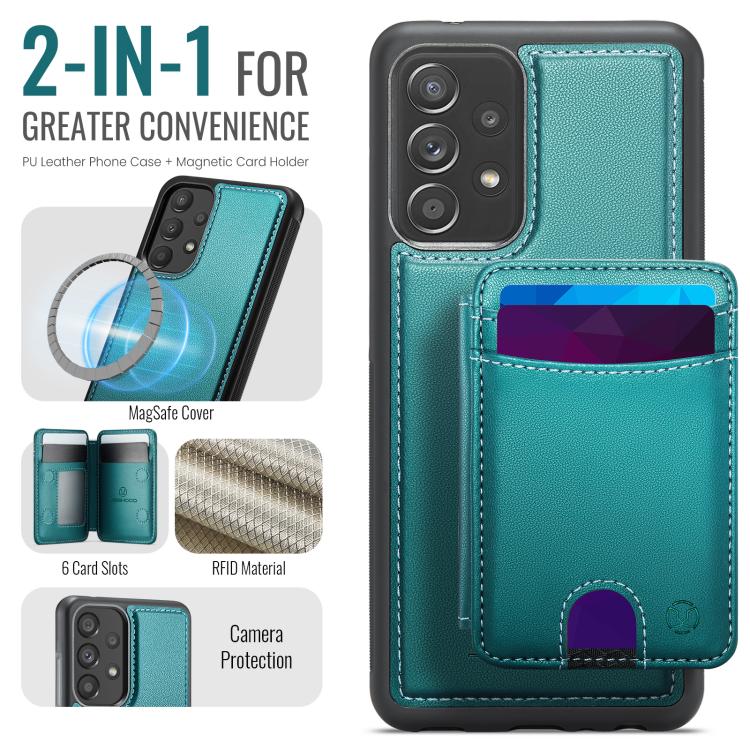 For Samsung Galaxy A52 5G / 4G / A52s 5G JEEHOOD J10 Flip Card Bag MagSafe Split RFID Leather Phone Case