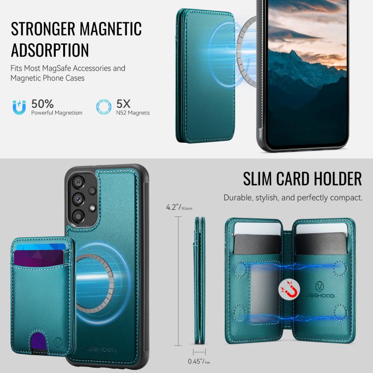 For Samsung Galaxy A52 5G / 4G / A52s 5G JEEHOOD J10 Flip Card Bag MagSafe Split RFID Leather Phone Case