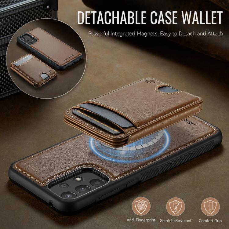 For Samsung Galaxy A52 5G / 4G / A52s 5G JEEHOOD J10 Flip Card Bag MagSafe Split RFID Leather Phone Case