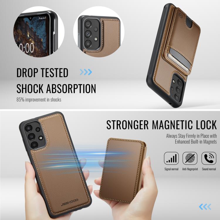 For Samsung Galaxy A52 5G / 4G / A52s 5G JEEHOOD J10 Flip Card Bag MagSafe Split RFID Leather Phone Case