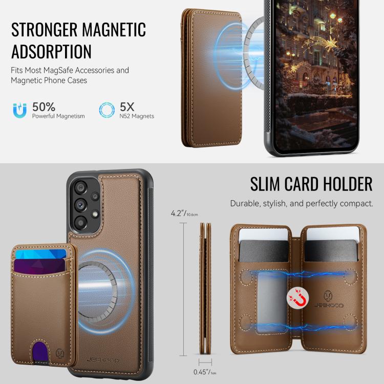 For Samsung Galaxy A52 5G / 4G / A52s 5G JEEHOOD J10 Flip Card Bag MagSafe Split RFID Leather Phone Case