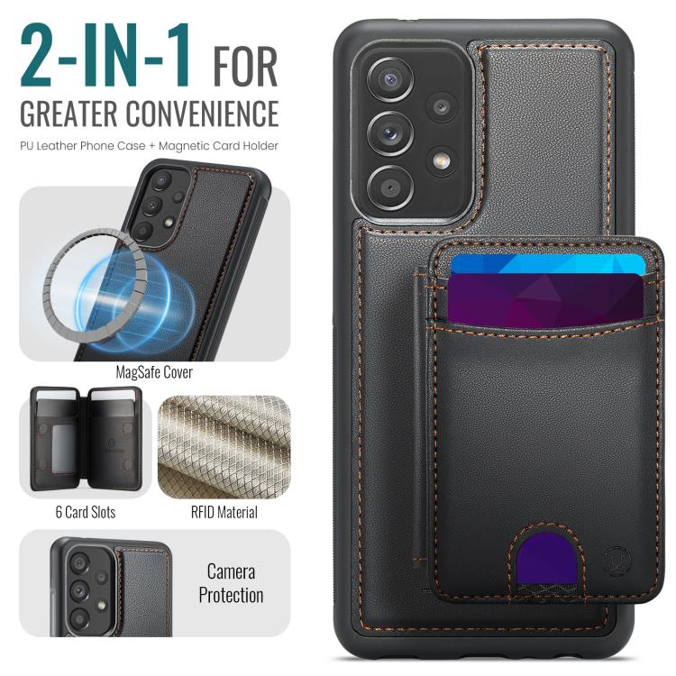 For Samsung Galaxy A52 5G / 4G / A52s 5G JEEHOOD J10 Flip Card Bag MagSafe Split RFID Leather Phone Case