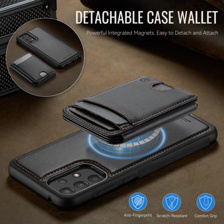 For Samsung Galaxy A52 5G / 4G / A52s 5G JEEHOOD J10 Flip Card Bag MagSafe Split RFID Leather Phone Case