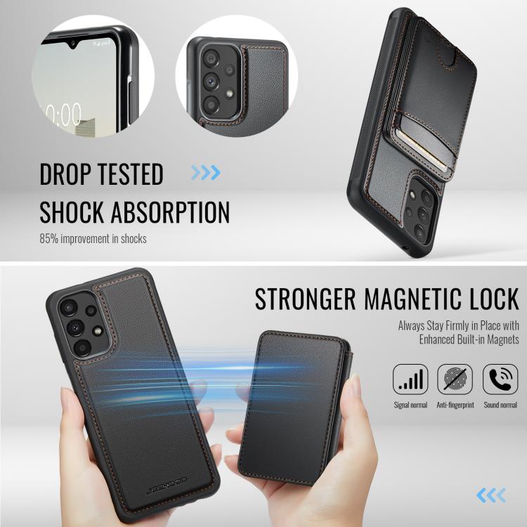 For Samsung Galaxy A52 5G / 4G / A52s 5G JEEHOOD J10 Flip Card Bag MagSafe Split RFID Leather Phone Case