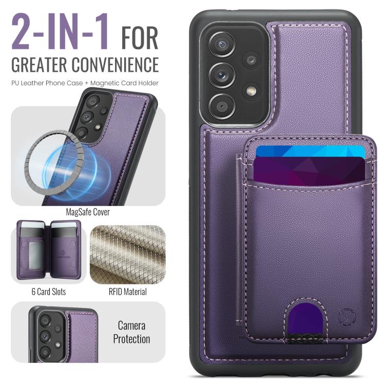For Samsung Galaxy A53 5G JEEHOOD J10 Flip Card Bag MagSafe Split RFID Leather Phone Case