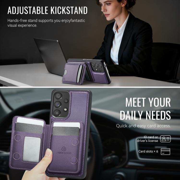 For Samsung Galaxy A53 5G JEEHOOD J10 Flip Card Bag MagSafe Split RFID Leather Phone Case