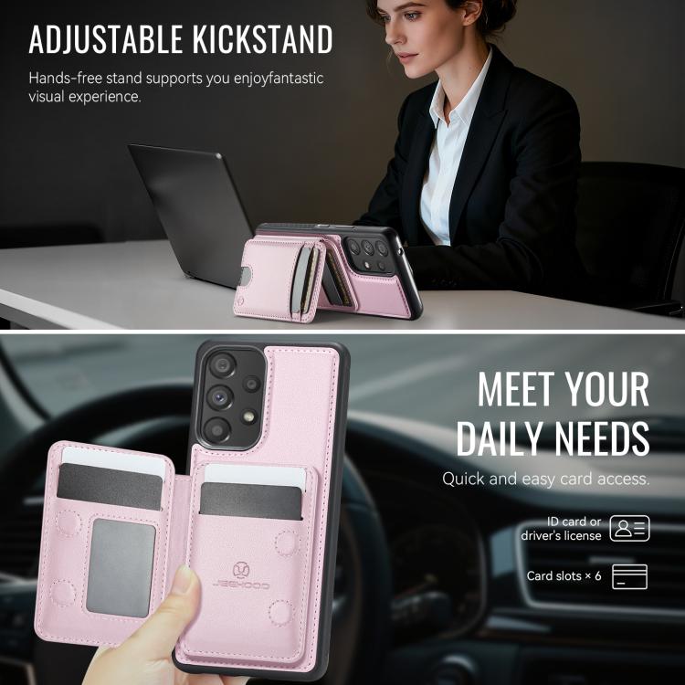 For Samsung Galaxy A53 5G JEEHOOD J10 Flip Card Bag MagSafe Split RFID Leather Phone Case