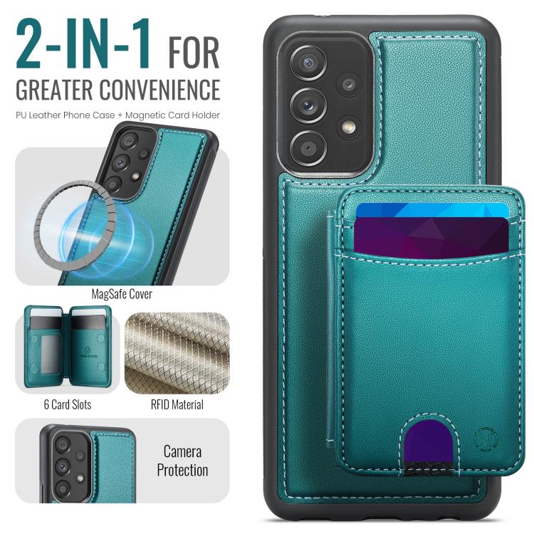 For Samsung Galaxy A53 5G JEEHOOD J10 Flip Card Bag MagSafe Split RFID Leather Phone Case