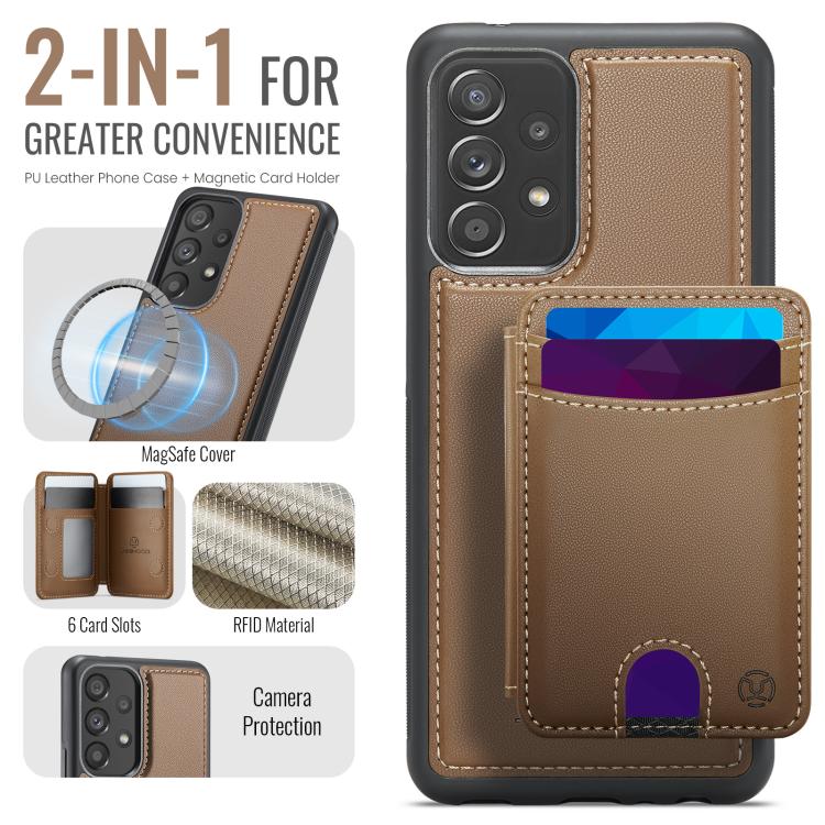 For Samsung Galaxy A53 5G JEEHOOD J10 Flip Card Bag MagSafe Split RFID Leather Phone Case