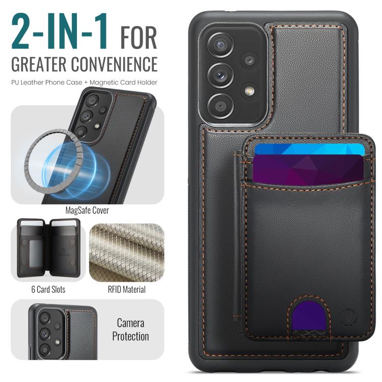 For Samsung Galaxy A53 5G JEEHOOD J10 Flip Card Bag MagSafe Split RFID Leather Phone Case