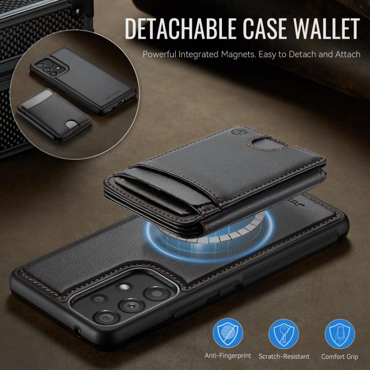 For Samsung Galaxy A53 5G JEEHOOD J10 Flip Card Bag MagSafe Split RFID Leather Phone Case