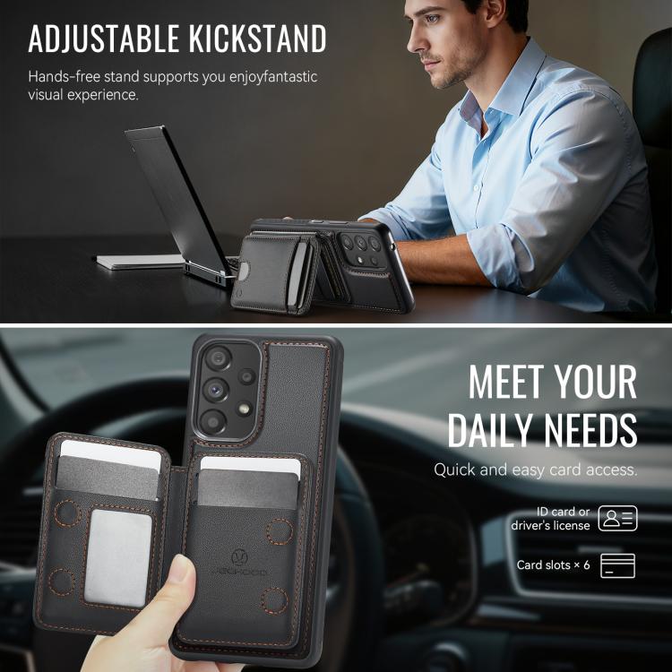 For Samsung Galaxy A53 5G JEEHOOD J10 Flip Card Bag MagSafe Split RFID Leather Phone Case