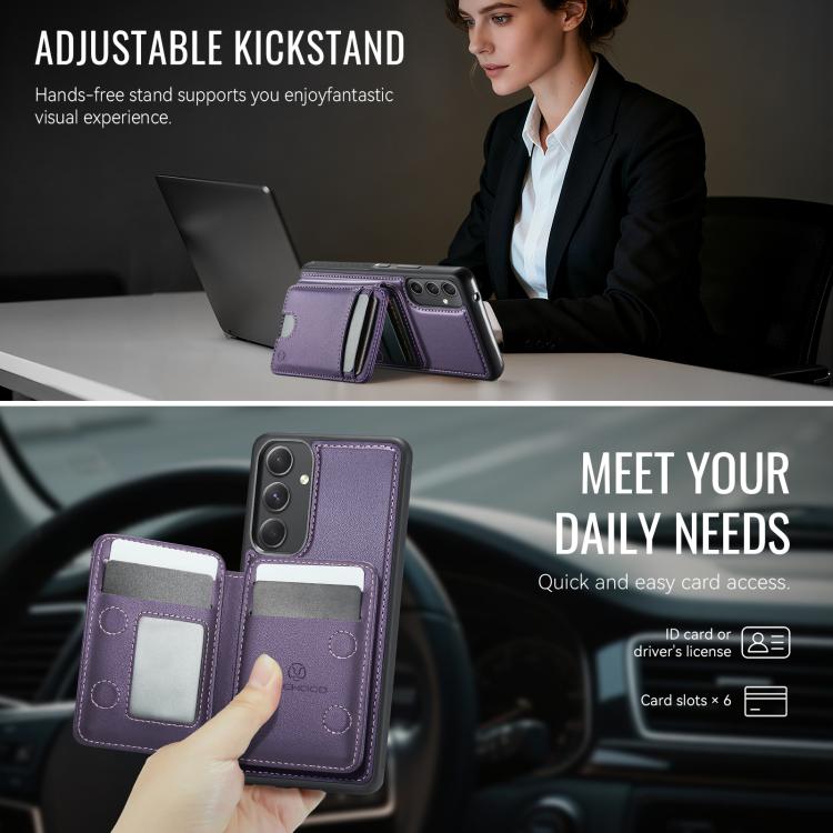 For Samsung Galaxy A54 5G JEEHOOD J10 Flip Card Bag MagSafe Split RFID Leather Phone Case