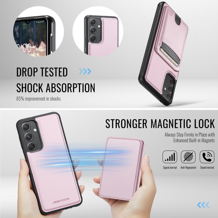 For Samsung Galaxy A54 5G JEEHOOD J10 Flip Card Bag MagSafe Split RFID Leather Phone Case