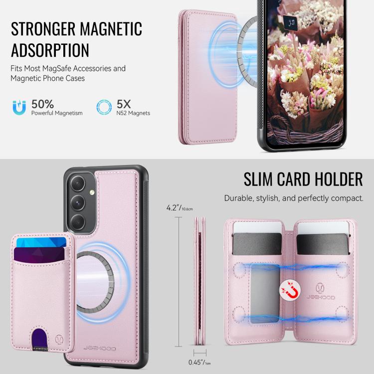 For Samsung Galaxy A54 5G JEEHOOD J10 Flip Card Bag MagSafe Split RFID Leather Phone Case