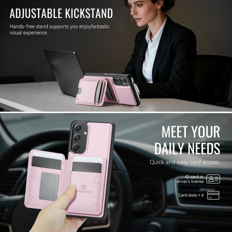For Samsung Galaxy A54 5G JEEHOOD J10 Flip Card Bag MagSafe Split RFID Leather Phone Case