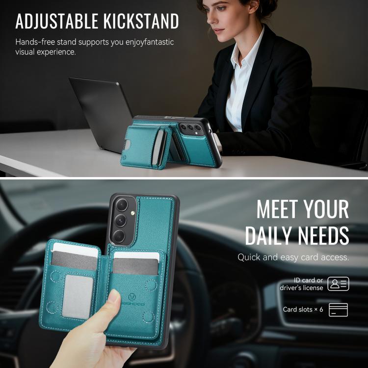 For Samsung Galaxy A54 5G JEEHOOD J10 Flip Card Bag MagSafe Split RFID Leather Phone Case