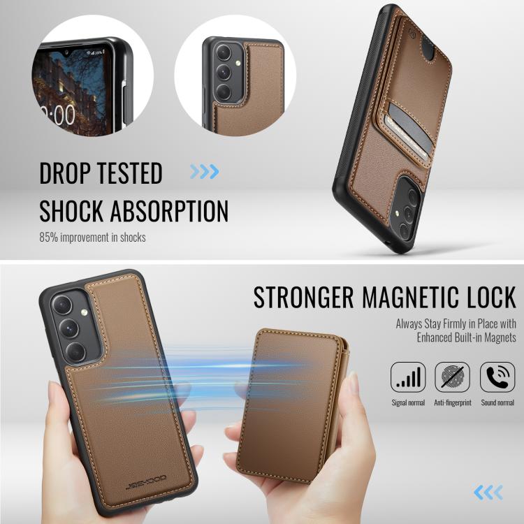 For Samsung Galaxy A54 5G JEEHOOD J10 Flip Card Bag MagSafe Split RFID Leather Phone Case
