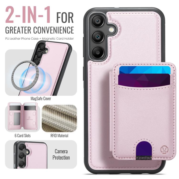For Samsung Galaxy A55 5G JEEHOOD J10 Flip Card Bag MagSafe Split RFID Leather Phone Case